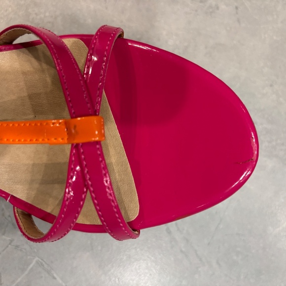 Chinese Laundry Strappy High Heel Sandals - Fuchsia & Orange Size 8.5 - Picture 12 of 12